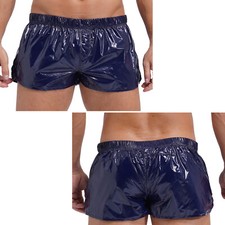 Herren Glanz Shorts Hotpants Lederoptik Boxershorts Trunks Glitzer Strand Shorts