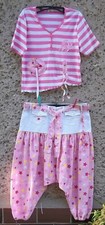 Haremshose Pump Pluder Set Upcycling gestreift Gr. 42 Unikat 