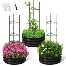 3stk Rund Hochbeet Metall für