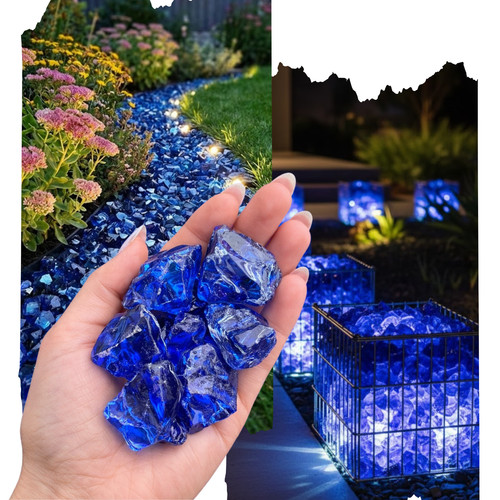 Glas kiesstein blau - glas-kiesstein,