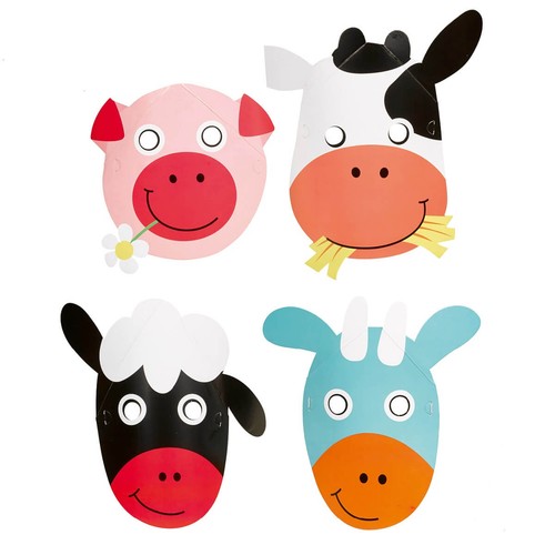 Pappmasken bauernhoftiere - pappmasken,