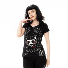 Cupcake Cult T-Shirt Phantom Kitty Katze Zombie Cute Kawaii Goth Gothic Grufti