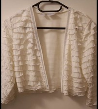 Damen Weißer Bolero Volant