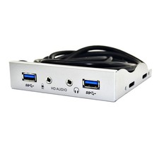 USB 3.0 Hub USB3.0 PC Front Panel für PC 20 Pin 3.5" Floppy Bay Silber  N2W5