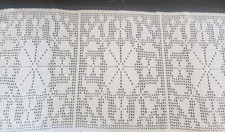 Filethäkeln * Häkelbild Gardine Tischläufer * Handarbeit Vintage 92x32cm ?