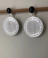 edle Ohrclips silber schwarz