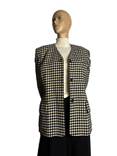 Angora Cashgora Blazer Jacke Windsor schwarz weiß kariert Gehrock 40 42