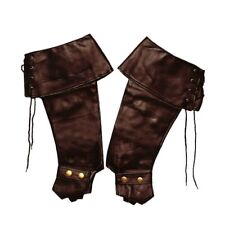 Gamaschen braun in Lederoptik Kostüm-Zubehör Stiefelstulpen für Erwachsene