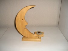 Holz Mond, Holz Kerzenständer, Holz Kerzenhalter  23 x 15