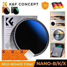 K&F Concept ND2-400 Variabler Graufilter Slim Fader ND Filter 37-105mm NANOB/K/X