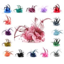 Haarblumen mit feder perle - haarblumen,