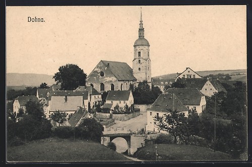 Dohna kirche und ortsansicht - kirche,