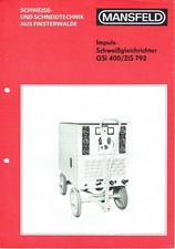 VEB Schweisstechnik Finsterwalde Prospekt für Schweißgleichrichter GSI 400 1975