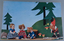 Postkarte 3 Lenci Puppen und Steiff Zwerg "Snik" 1929 (101347)