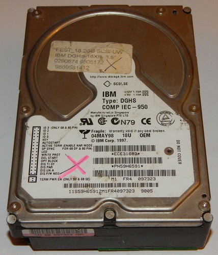 Ibm dghs 18xp scsi - ibm, 68
