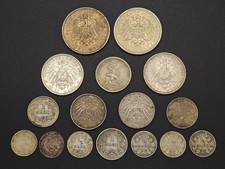 Deutsches Kaiserreich  u.a. Münzenkonvolut 1/2, 1, 2, 3 u. 5 Mark -Silbermünzen.