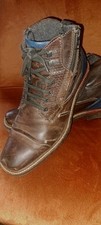 Bugatti  Halbstiefel Lederboots,  Reißverschluß, Schnürung, braun, Leder, Gr. 43