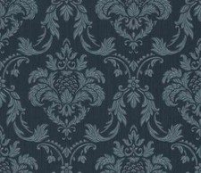 Rasch Textil Tapete Vlies Liaison 078069 Dunkelblau Silber stylisch Barock