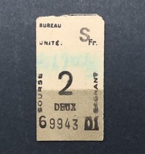 Altes Zugticket COURSE WINNANT