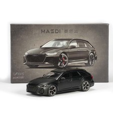 Masdi 1:64 Audi RS6 Avant matt-schwarzes Metallguss-Leichtmetall-Modellauto