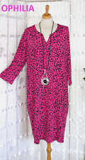 NEU OPHILIA Designer KLEID Gr. 3 44 46 + PINK schwarz LEOPARD Slinky Taschen