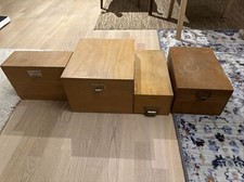 Vintage Holz Kartei Boxen