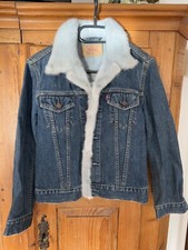 Levi’s Jeans Jacke mit Echt Fell Am Kragen und Knopfleiste Gr. S