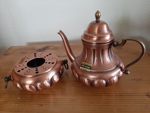 Kupferkanne mit stövchen - kupferkanne,