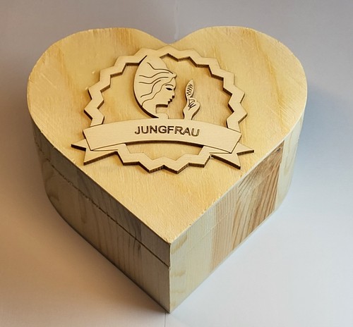 Holz schatulle box - in, herzform