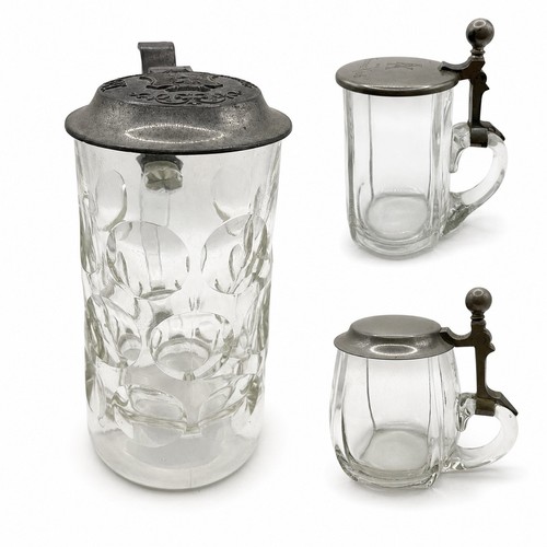 Alter bierkrug glas - 3x,