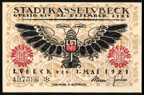 Notgeld lübeck 1921 pf - 1921,,
