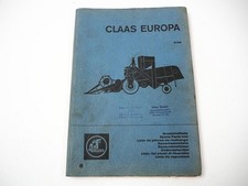 Claas Europa Mähdrescher Ersatzteilliste Ersatzteilkatalog 1969