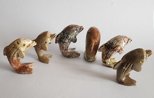 Delphin figur aus speckstein - delphin,