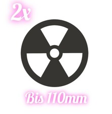 2x Radioaktiv Aufkleber wunschfarbe Größe bis 11cm Sticker icon Auto Decal  