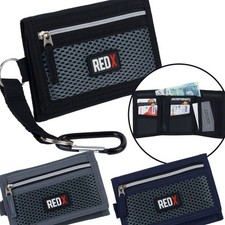 ROT X Herren & Jungen dreifach faltbare Nylon Sport Geldbörse mit Münzfach und Gürtelhaken