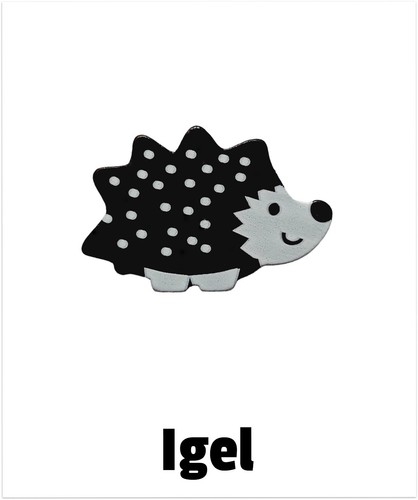Motivperle igel holz - motivperle, |