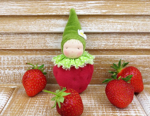 Waldorf puppe erdbeere kind - puppe,