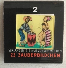 Wackelbild 50/60er Jahre STREICHHOLZHEFTCHEN UNBENUTZT GRAZ HOKUSPOKUS TROMMLER 