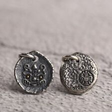 A24 Anhänger buddhistisch tibetischer Schneelöwe Wächter Nachbildung Silber 925