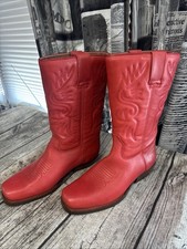 Cowboystiefel, Westernstiefel, Gr. 39 Echtleder,weich,Stepp,Rot  ,41D46 DWARS