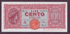 ITALIEN 100 LIRE Banknote 1944