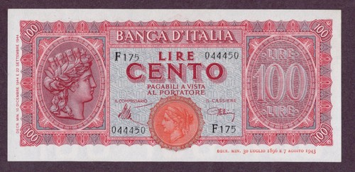 Italien 100 lire banknote 1944 - lire,
