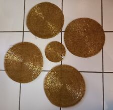 Tischset Untersetzer Platzdeckchen Geschirruntersetzer Platzset golden 6 teilig