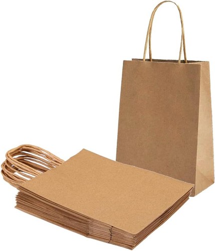 Braune kraftpapiertüten mit - braune,