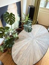 Couchtisch aus massivem Ulmenholz und Metall Lancelot