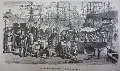 Orig holzstich hamburg - holzstich,