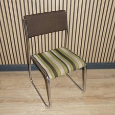 70er Jahre Stuhl  Küchenstuhl Chrom braun knallgrün gestreift seventies retro