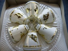 28512. Weihnachtskugeln Christbaumschmuck  Glocken mit Engeln weiss gold  6 Stüc