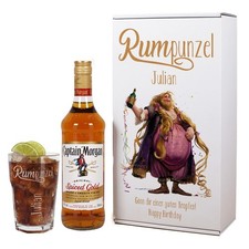 Personalisiertes Captain Morgan Set RUMpunzel mit graviertem Longdrinkglas & Box