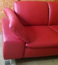 Wohnlandschaft/ Ecksofa Leder Rot
